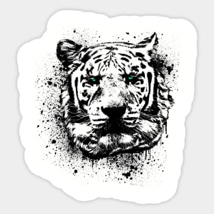 White Tiger Animal Wildlife Forest Nature Adventure Hunt Graphic Sticker